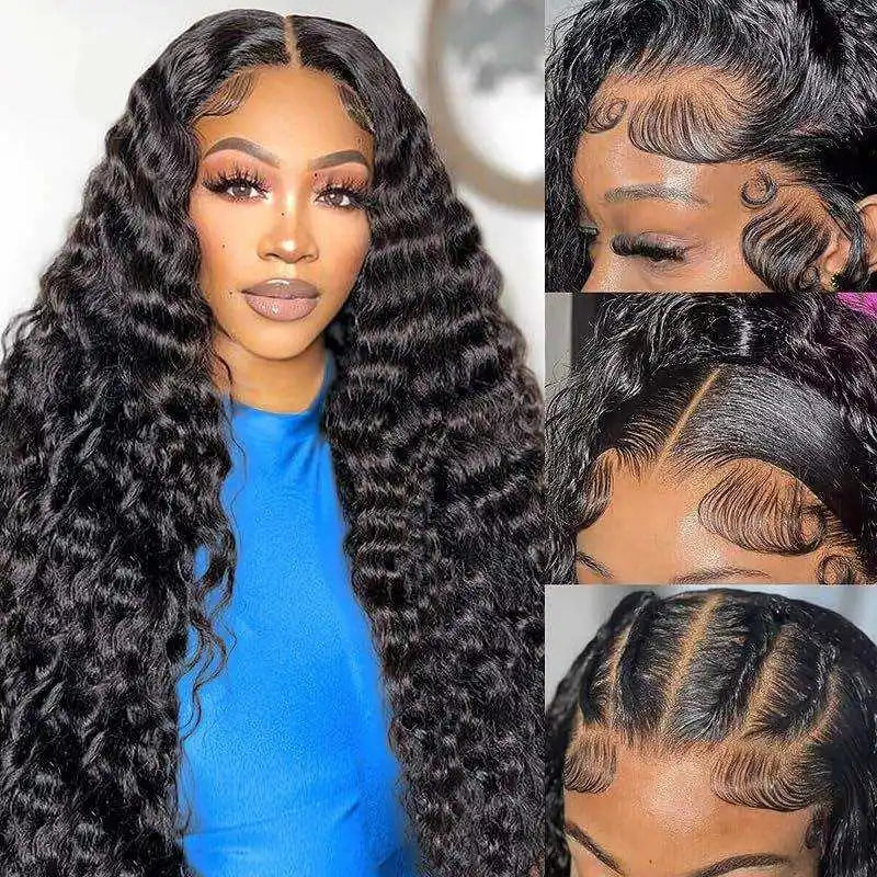 YELO RTS Burmese Curly Wave 13x4 Human Hair Indian Wig 200% Raw Virgin Hair Deep Curly Wig for Black Women Natural Wave