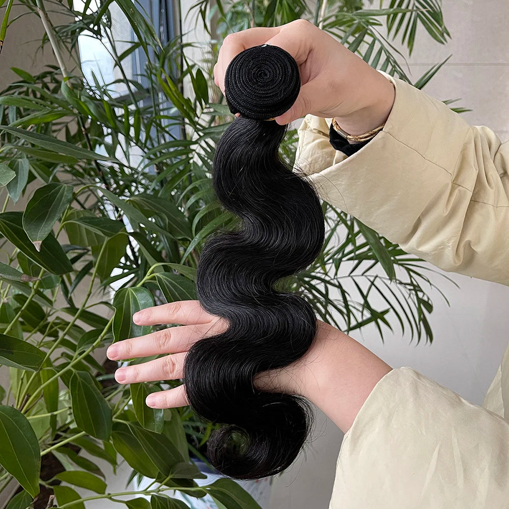Wholesale 100% Mink Remy Human Hair Bundles with Closure Set Brazilian 30 Inch Body Wave Ready to Ship Hair Weaving Extension