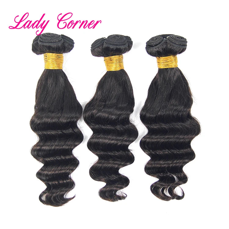 Human Hair Wave Bundles,Loose Deep Curly Body Wave Virgin Hair Hair Extension 100% Raw Virgin Brazilian 3 Pieces 8~30 Inch 10A