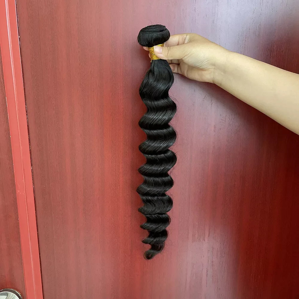 Human Hair Wave Bundles,Loose Deep Curly Body Wave Virgin Hair Hair Extension 100% Raw Virgin Brazilian 3 Pieces 8~30 Inch 10A