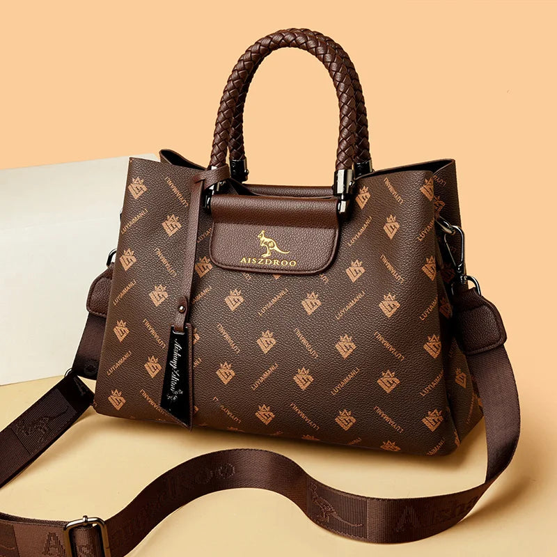 Elegant Women's Handbag Unique Handle Design Featuring a Stylish Pattern Spacious Interior  Adjustable Strap Functionality