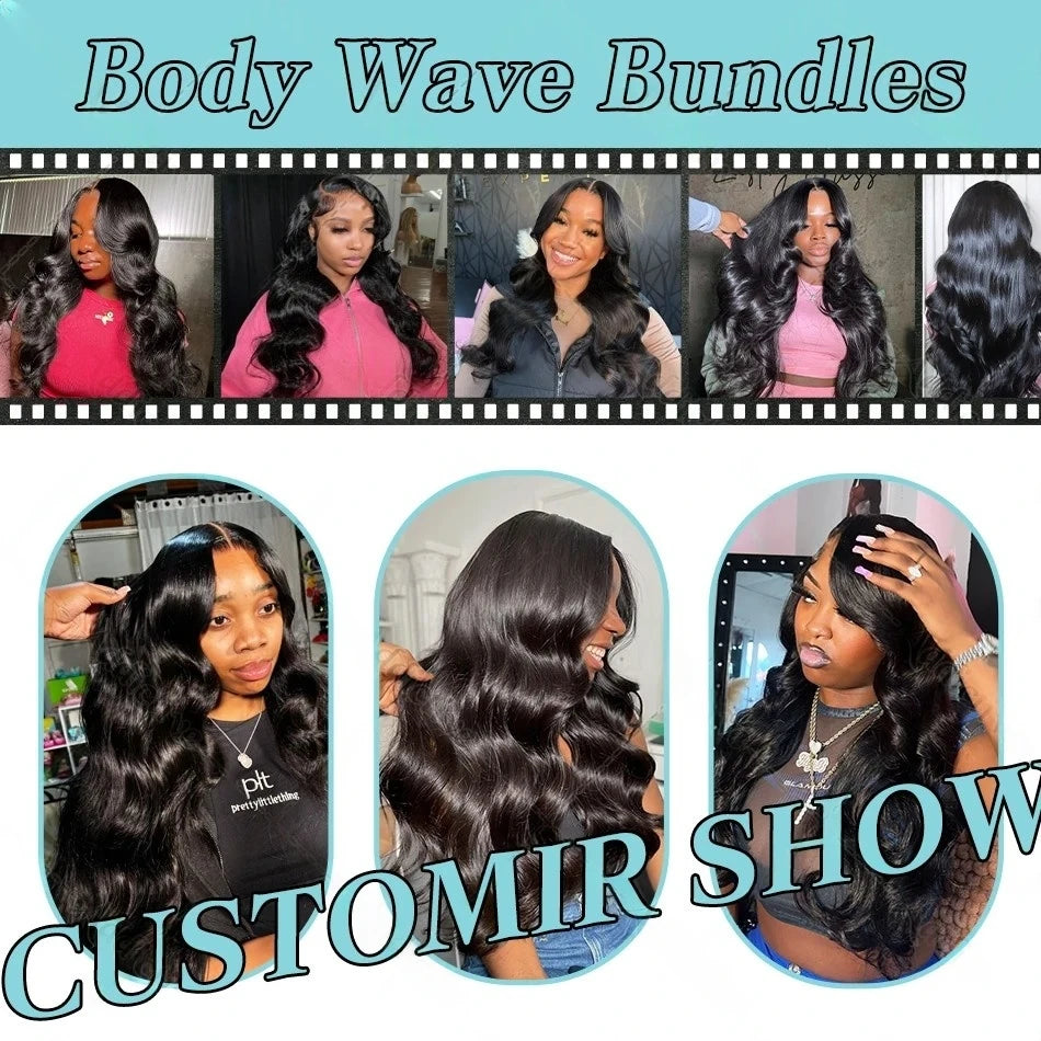 30 Inch Body Wave Bundles Human Hair 12A Brazilian Virgin Raw Hair Bundles 100% Human Hair Unprocessed Extensions Bundles Deals