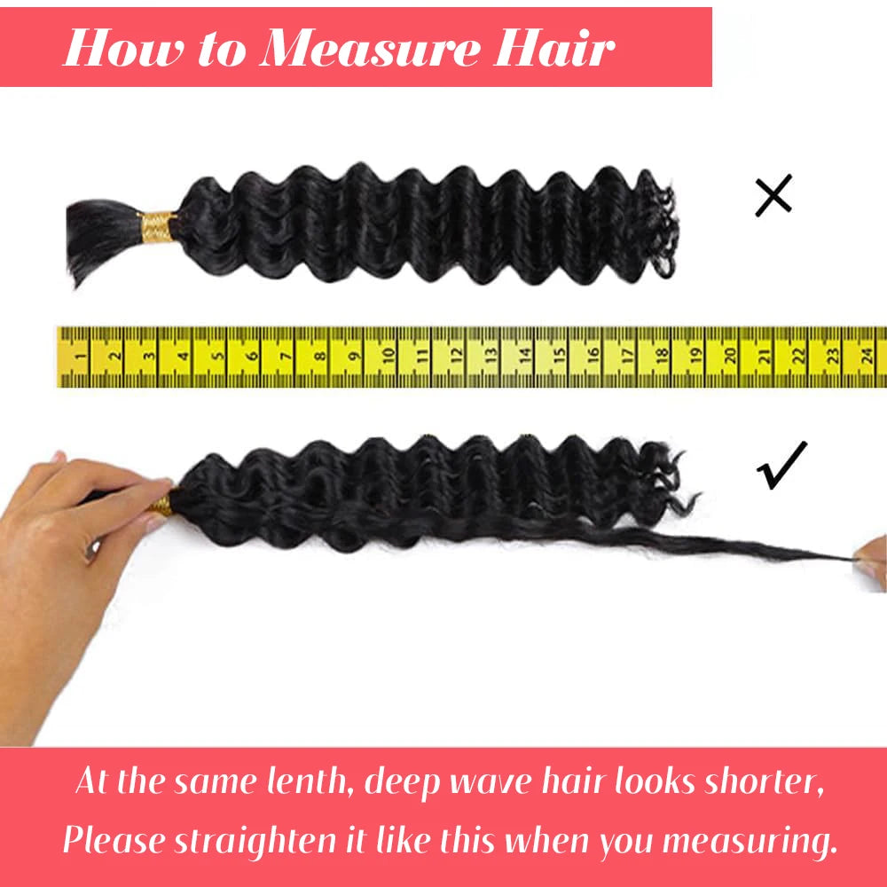 Human Braiding Hair Deep Wave Bulk Human Hair 100g No Weft Human Hair Bundles Micro Human Braiding Hair for Boho Braids