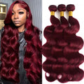 16A Burgundy 99j Body Wave Bundles Red Colored Human Hair Bundles 1/3/4 PCS Brazilian Virgin Hair Weave Extension For Women
