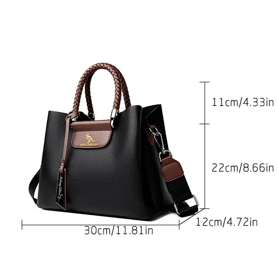 Elegant Women's Handbag Unique Handle Design Featuring a Stylish Pattern Spacious Interior  Adjustable Strap Functionality