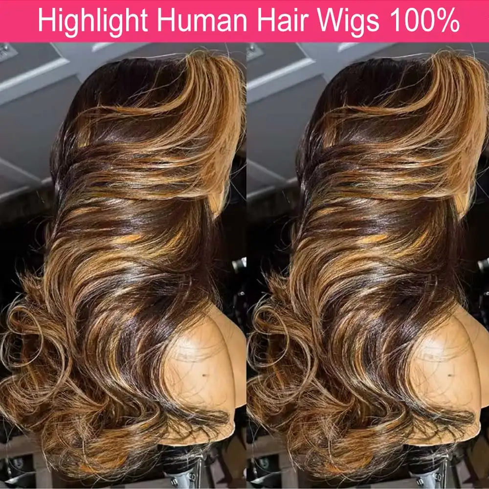 Ginger Body Wave Human Hair Wigs 13x4 HD Lace Frontal Wigs For Women Colored Orange 350 Wet And Wavy Lace Front Human Hair Wigs