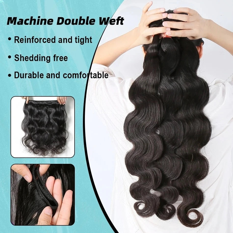 30 Inch Body Wave Bundles Human Hair 12A Brazilian Virgin Raw Hair Bundles 100% Human Hair Unprocessed Extensions Bundles Deals